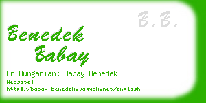 benedek babay business card